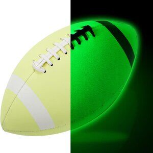 Football Glow in the Dark Light Green PU Leather Youth Size 5 Hand Stitched Gift